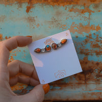 ‘Star Crystal Crawler' Earrings - Orange Dahlia X Kingman - Pick Option