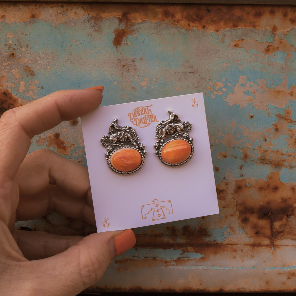 'Fuck Around and Find Out' Earrings - Orange Spiny