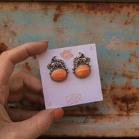 'Fuck Around and Find Out' Earrings - Orange Spiny