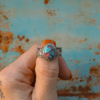 ‘Desert Day & Night' Storyteller Ring - Orange Dahlia - Size 11  - Pick Option